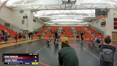 53-55 lbs Round 5 - Evan Winkler, Greybull Basin Athletic Club vs Taysen Neeff, Thermopolis Wrestling Club