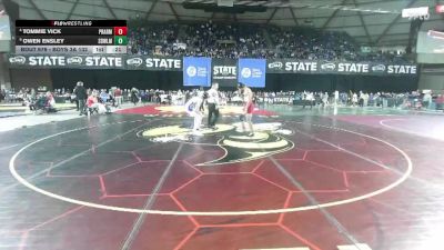 Boys 3A 132 lbs Cons. Round 7 - Owen Ensley, Sedro-Woolley vs Tommie Vick, Prairie