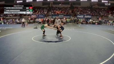 D 1 132 lbs Cons. Round 2 - Yuri Karavatakis, Lafayette vs Hayes Mroczkowski, Southside