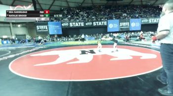 Girls 3A 100 lbs Cons. Round 2 - Mia Hasselbad, Prairie (Girls) vs Natalie Brood, Ferndale (Girls)