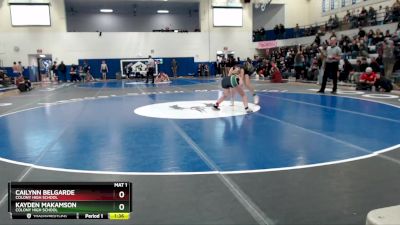 138G Semifinal - Cailynn Belgarde, Colony High School vs Kayden Makamson, Colony High School