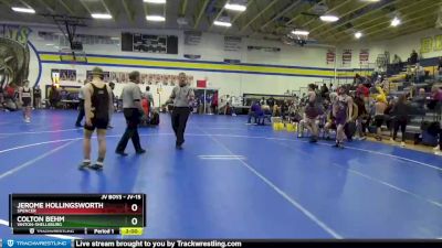 JV-15 lbs Round 1 - Colton Behm, Vinton-Shellsburg vs Jerome Hollingsworth, Spencer