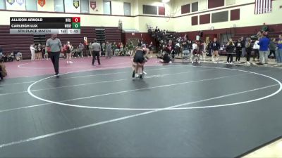 JV-21 lbs 5th Place Match - Carleigh Lux, West Delaware vs Allison Arnold, North Linn