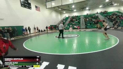 105 lbs Cons. Round 3 - Sabrina Gentzler, Worland vs Maycee Kunz, Thunder Ridge