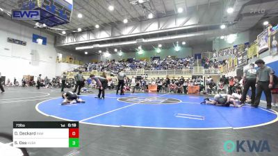 73 lbs Quarterfinal - Daxton Deckard, Raw Wrestling Club vs Sutter Oss, Husky Wrestling Club