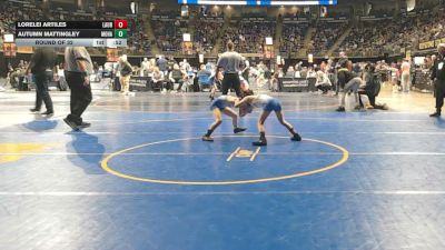 63 lbs Round Of 32 - Lorelei Artiles, Laurel vs Autumn Mattingley, Mohawk