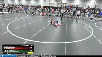 102 lbs Cons. Round 7 - Cruz Enderle, Greater Heights Wrestling vs Jax Fuhrman, M2 Training Center