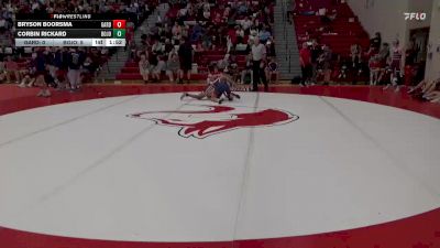 126 lbs Round 3 (3 Team) - Corbin Rickard, Bob Jones vs Bryson Boorsma, Gardendale Hs