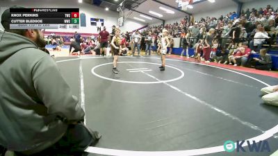 67 lbs Round Of 16 - Knox Perkins, Tahlequah Wrestling Club vs Cutter Bledsoe, Woodland Wrestling Club