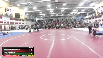 120 lbs Champ. Round 2 - Krew Burden, Snowflake vs Brandon Kolsrud, Hamilton High School