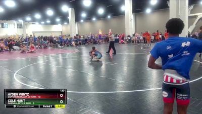 120 lbs Finals (2 Team) - Ayden Wintz, Capitian Nebraska (A Team) vs Cole Hunt, Carolina Exteme Blue