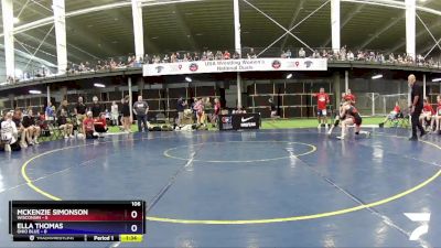 106 lbs Round 3 (8 Team) - McKenzie Simonson, Wisconsin vs Ella Thomas, Ohio Blue