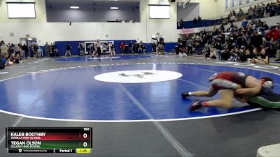 160 lbs Quarterfinal - KALEB BOOTHBY, Wasilla High School vs Tegan Olson, Colony High School