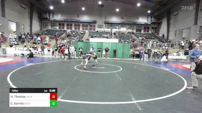 70 lbs Round Of 16 - Hayden Thomas, Jackson County Wrestling Club vs Colton Gornto, Pedraza Wrestling