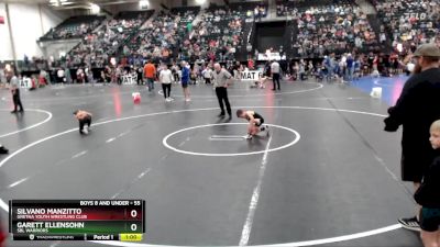 55 lbs Champ. Round 2 - Silvano Manzitto, Gretna Youth Wrestling Club vs Garett Ellensohn, SBL Warriors