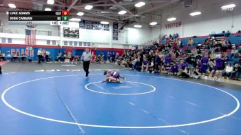 141 lbs Finals (2 Team) - Luke Adams, University Of The Ozarks vs Josh Carman, Mount Union