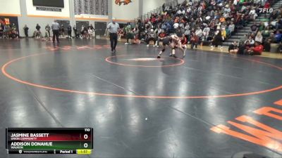 110 lbs Cons. Round 2 - Jasmine Bassett, Union Community vs Addison Donahue, Waukon