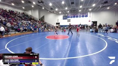 71-77 lbs Cons. Semi - Fischer Lewis, Thermopolis Wrestling Club vs Nash Walcker, Rawlins Wrestling Club