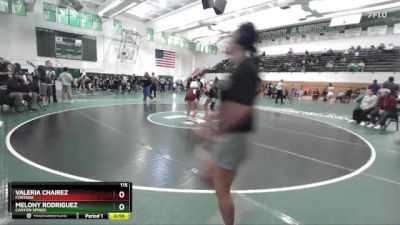 115 lbs Cons. Round 5 - Valeria Chairez, Fontana vs Melony Rodriguez, Canyon Spings