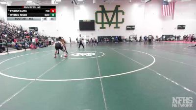 165 lbs Cons. Round 1 - Fabian Luna, Peninsula vs Weibin Shao, Mark Keppel