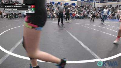 105 lbs Quarterfinal - Rhae Rodden, Harrah Little League Wrestling vs Brilee Combs, Cowboy Wrestling Club