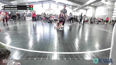 55 lbs 3rd Place - Aspen Shelton, Team Tulsa Wrestling Club vs Maisyn Malone, Bartlesville Wrestling Club