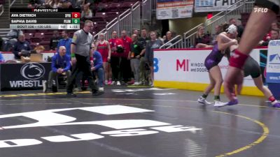 130 lbs First Round - Ava Dietrich, Spring Grove-G vs Saphia Davis, Plum-G
