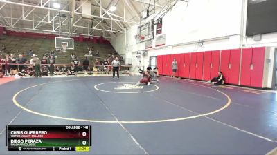 141 lbs 1st Place Match - Diego Peraza, Palomar College vs Chris Guerrero, Victor Valley College