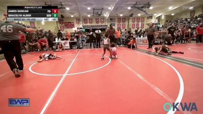 49 lbs Quarterfinal - James Duncan, Pin-King All Stars vs Gracelyn Alber, Barnsdall Youth Wrestling