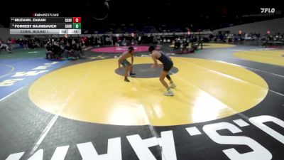 5A Boys 126 lbs Cons. Round 1 - Forrest Baumbaugh, Canby Boys vs Muzamil Zaman, Corvallis Boys