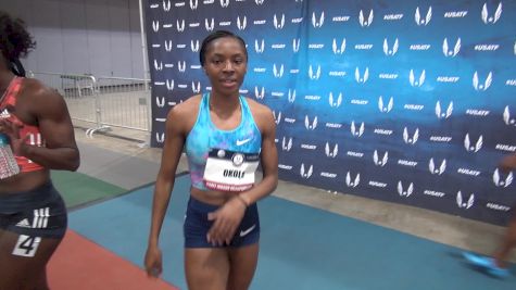 Courtney Okolo moves onto the 400m final