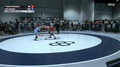 61 kg Cons. Rd Of 64 - Gage Spurgeon, Sebolt Wrestling Academy vs Evin Gursoy, New York City RTC