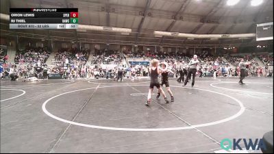 52 lbs Consi Of 8 #1 - Orion Lewis, Sperry Wrestling Club vs RJ Thiel, Broken Arrow Wrestling Club