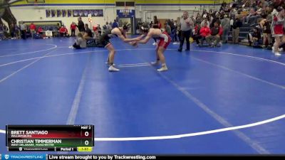 JV-18 lbs Round 3 - Brett Santiago, Williamsburg vs Christian Timmerman, West Delaware, Manchester