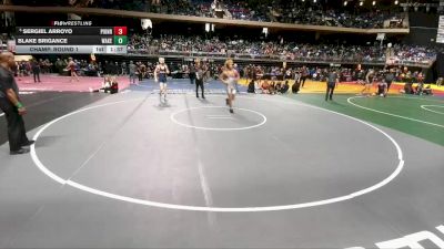 5A 157 lbs Champ. Round 1 - Sergiel Arroyo, Mission Sharyland Pioneer vs Blake Brigance, Frisco Wakeland