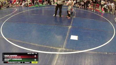 74 lbs Cons. Round 2 - Emmett Sorenson, Ravage vs Knox Hansen, South Sevier Jr. Wrestling