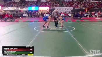 A - 170 lbs Champ. Round 1 - Rowdy Crump, Columbia Falls vs Pierce Caplette, Havre