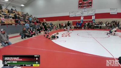 66-72 lbs Round 1 - Clancy Rigg, HRA vs Jacklyn Haley, Platte Valley Jr Wrestling