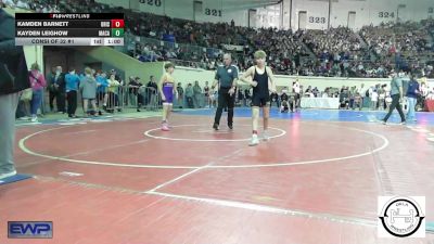 110 lbs Consi Of 32 #1 - Kamden Barnett, Bristow vs Kayden Leighow, MacArthur Wrestling