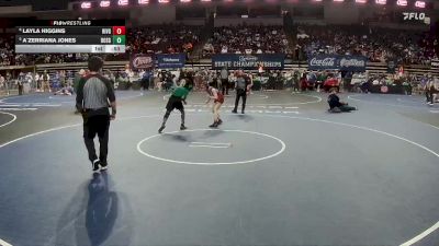 G 107 lbs 5th Place Match - Layla Higgins, Riverdale Girls vs A`Zerriana Jones, Bossier Girls