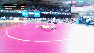 Boys 3A 120 lbs Quarterfinal - Brayden Medelez, Hermiston vs Luke Garza, Kent Meridian