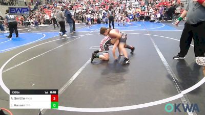 100 lbs Quarterfinal - Aubrie Smittle, Wagoner Takedown Club vs Logan Hansen, Gentry Youth Wrestling