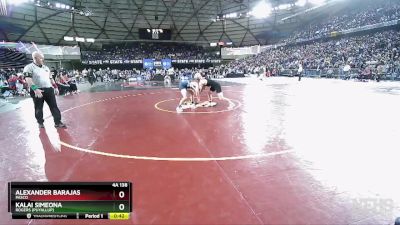 4A 138 lbs 7th Place Match - Alexander Barajas, Pasco vs Kalai Simeona, Rogers (Puyallup)