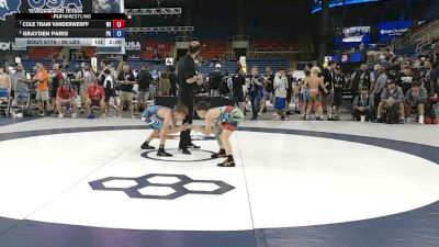 88 lbs Quarters - Cole Train Vanderwerff, Wisconsin vs Grayden Paris, Pennsylvania