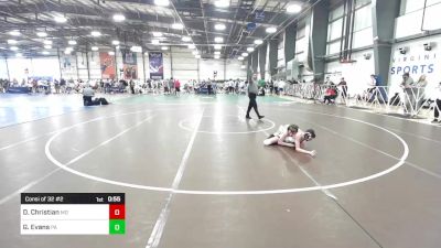 95 lbs Consi Of 32 #2 - Dominick Christian, MD vs Gage Evans, PA