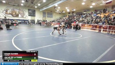 120 lbs Cons. Round 2 - Oscar De La Torre, Santa Monica vs Ethan Olivieri, Canyon