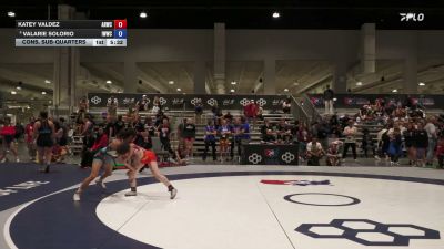 50 kg Cons. Sub-quarters - Katey Valdez, Army (WCAP) vs Valarie Solorio, Iowa Women's Wrestling Club/ Titan Mercury Wrestling Club