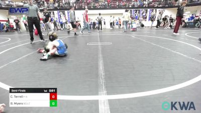 43 lbs Semifinal - Cole Terrell, F-5 GRAPPLING vs Baylor Myers, Bridge Creek Youth Wrestling