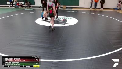 100 lbs Semifinal - DeLaney Baker, RawTown Elite Wrestling Club vs Hailee Cooper, Riverton USA Wrestling