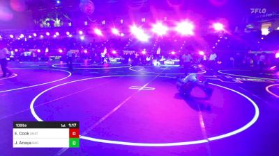 106 lbs Quarterfinal - Edward Cook, Unattached vs Joziah Anaya, Bad Cat Wrestling Club